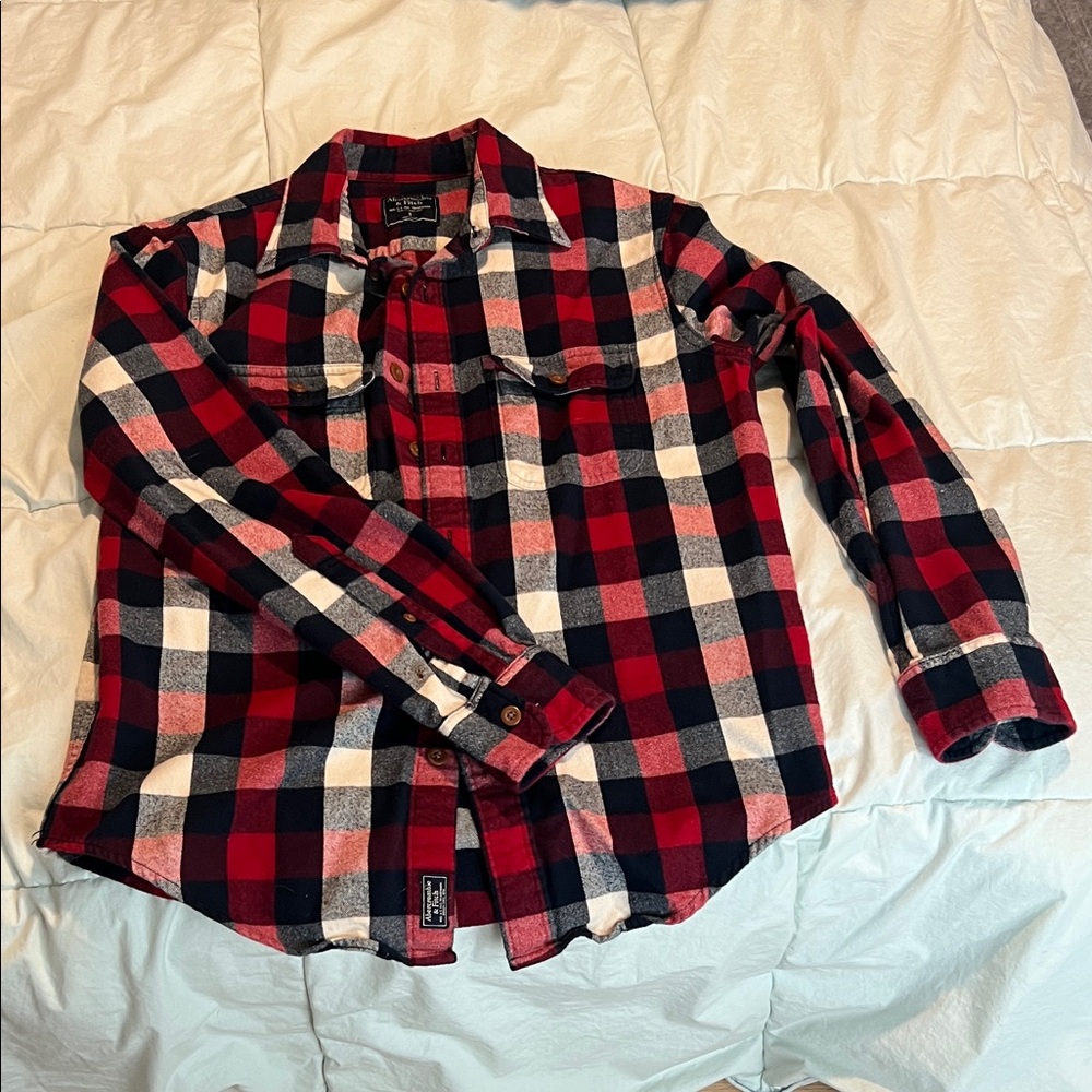 2 Abercrombie and 1 J Crew flannel Bundle size small
